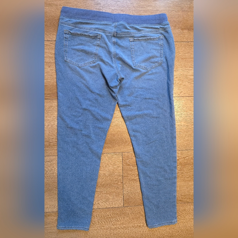 SO Girls Plus Rib Waist Embellished Skinny Jeggings Jeans Size 20 Plus Blue - Picture 5 of 7